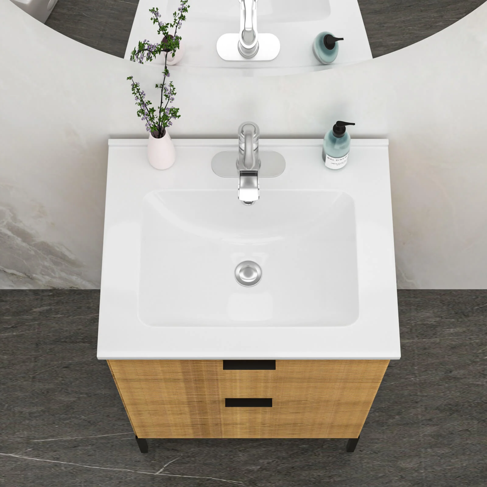 24" x 19" Single Hole Integrated Bathroom Sink - Image 2