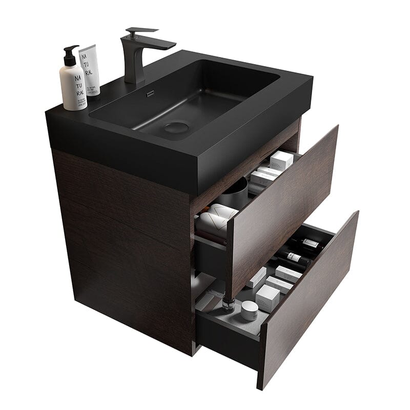 24" Bathroom Vanity with Sink Wall-Mounted Floating One-Piece Sink Cabinet - Image 14