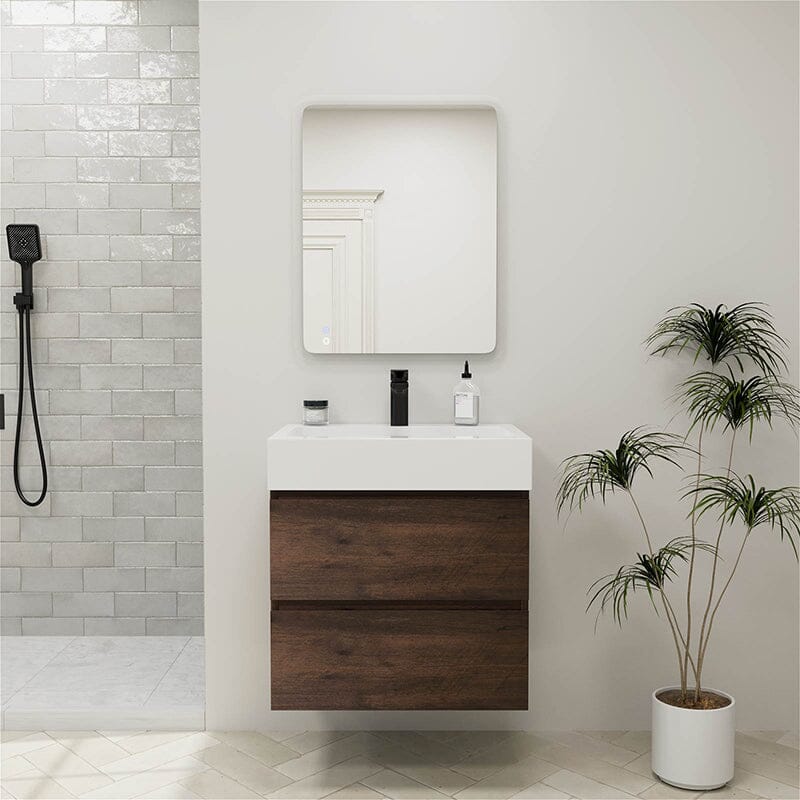 24" Bathroom Vanity with Sink Wall-Mounted Floating One-Piece Sink Cabinet - Image 16
