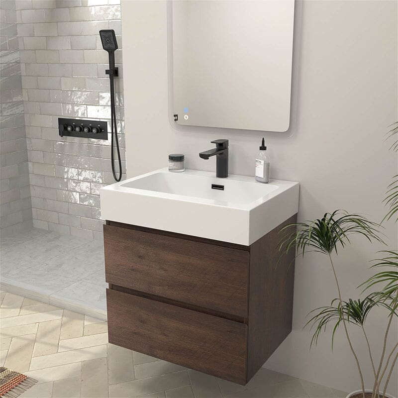 24" Bathroom Vanity with Sink Wall-Mounted Floating One-Piece Sink Cabinet - Image 19