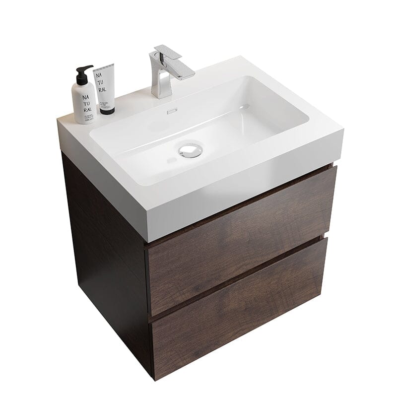 24" Bathroom Vanity with Sink Wall-Mounted Floating One-Piece Sink Cabinet - Image 22