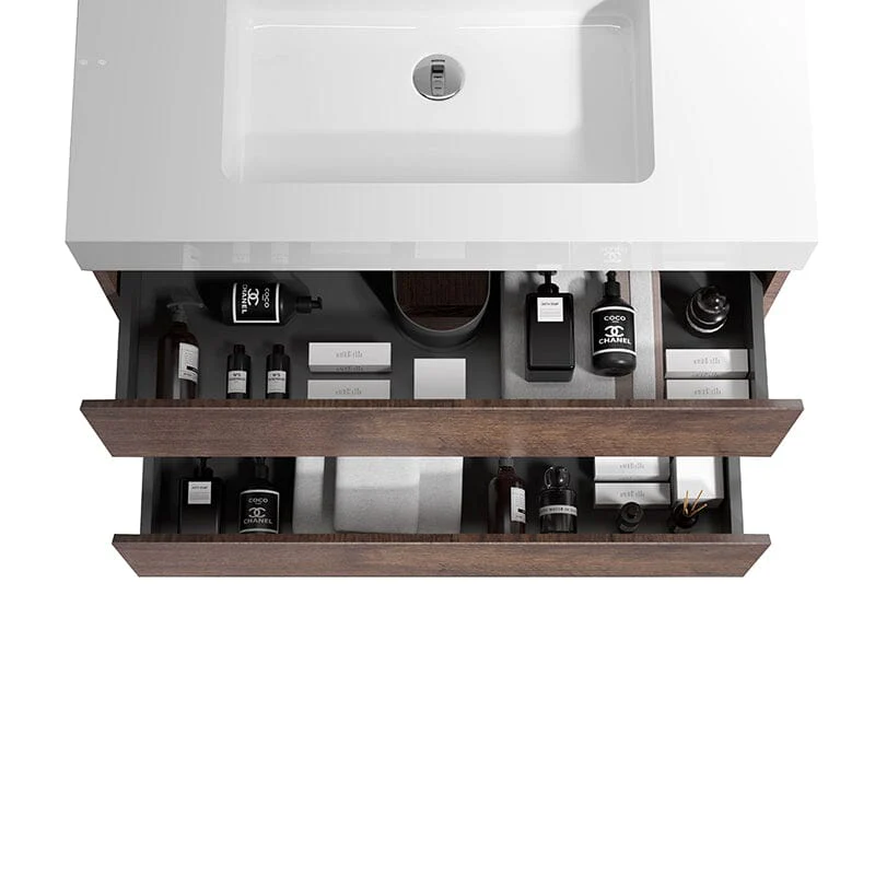 24" Bathroom Vanity with Sink Wall-Mounted Floating One-Piece Sink Cabinet - Image 24