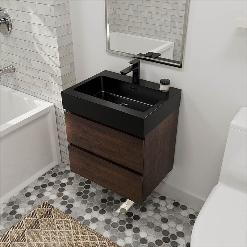 24" Bathroom Vanity with Sink Wall-Mounted Floating One-Piece Sink Cabinet - Image 4
