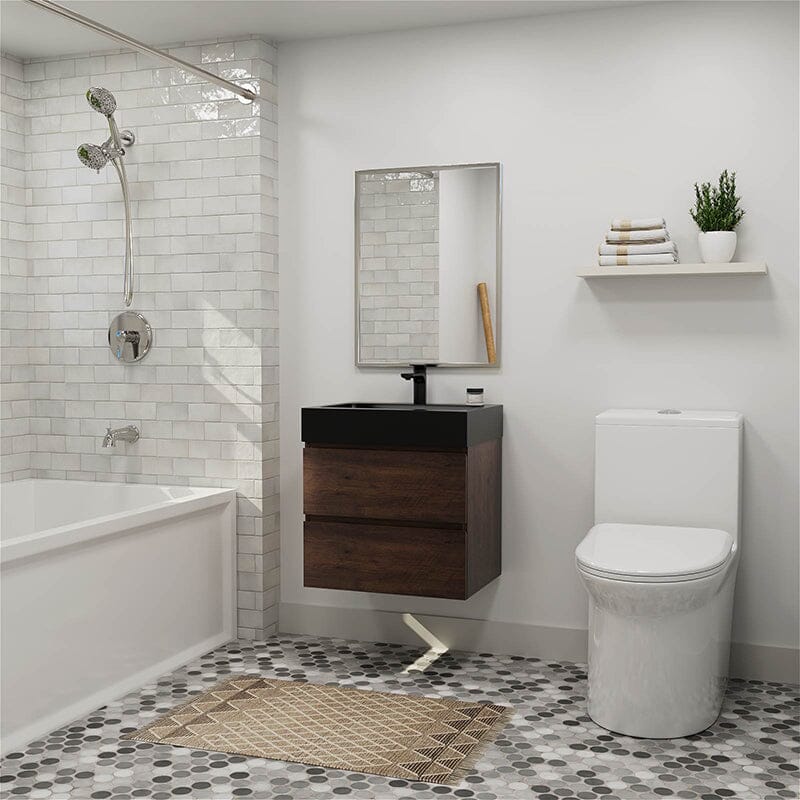 24" Bathroom Vanity with Sink Wall-Mounted Floating One-Piece Sink Cabinet - Image 5
