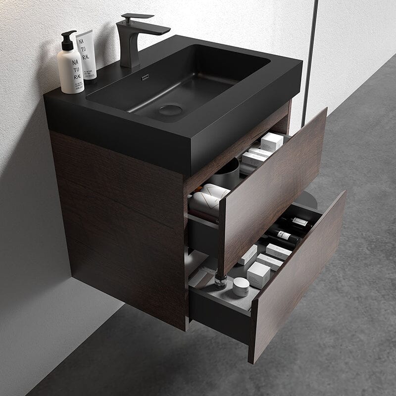 24" Bathroom Vanity with Sink Wall-Mounted Floating One-Piece Sink Cabinet - Image 7