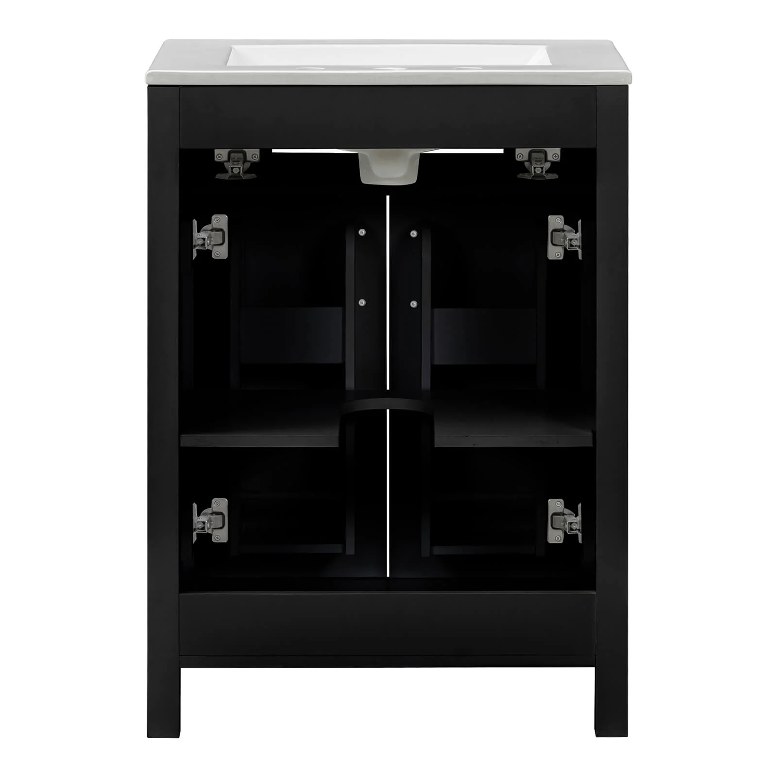 24" Black Vanity with Built-In Rack Inside the Door - Image 15
