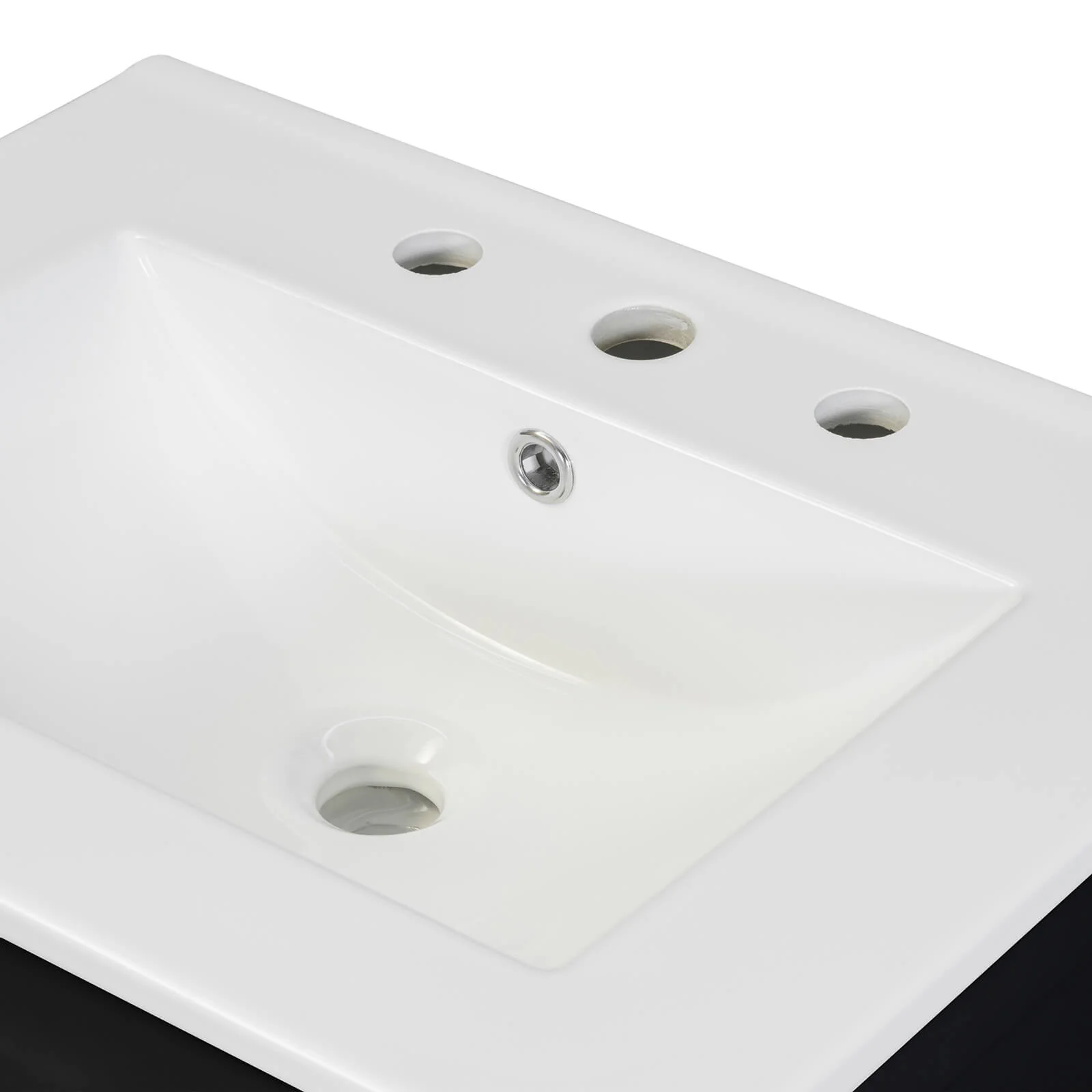 24" Black Vanity with Built-In Rack Inside the Door - Image 17