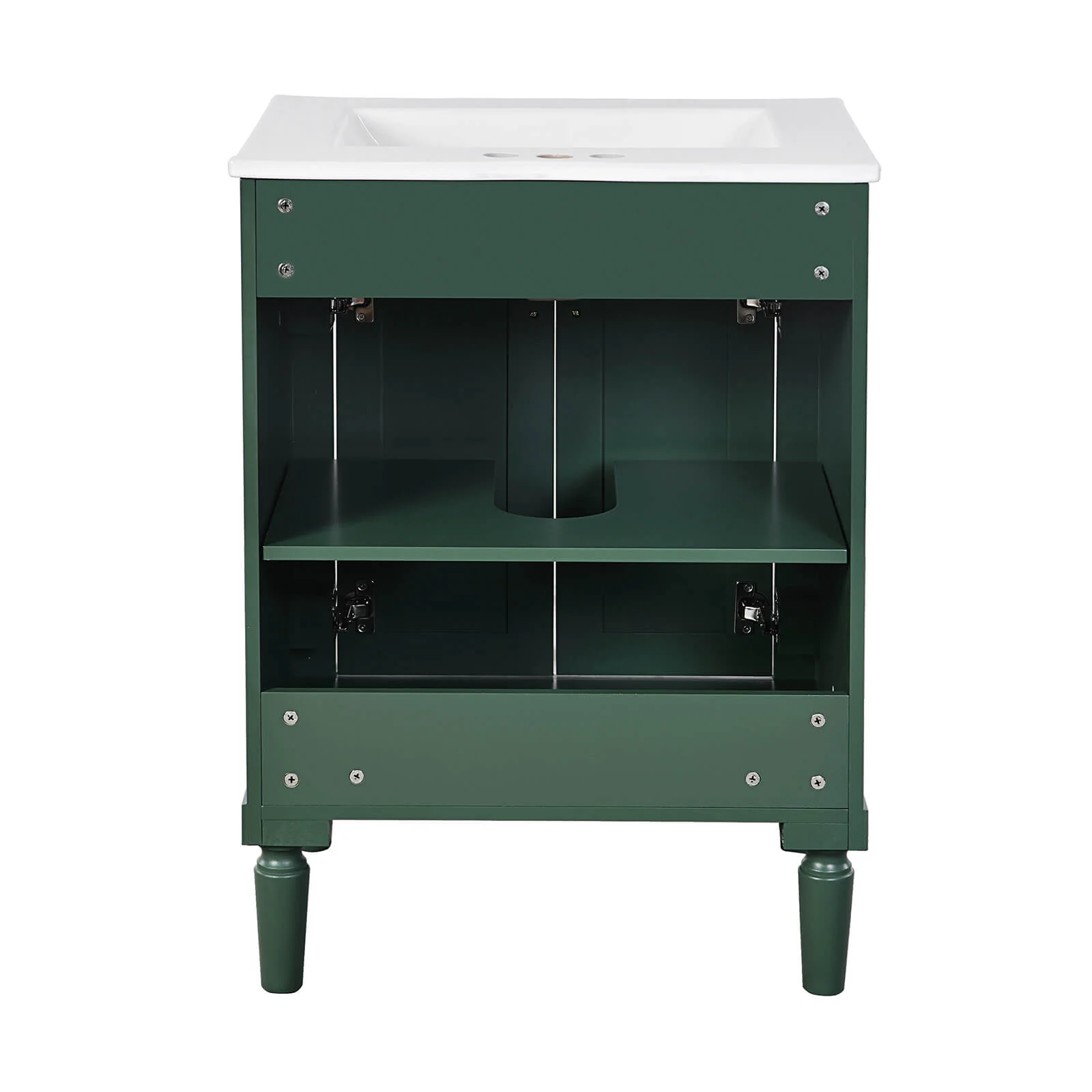 24" Green Mid-Century Modern Style Bathroom Vanity - Image 10