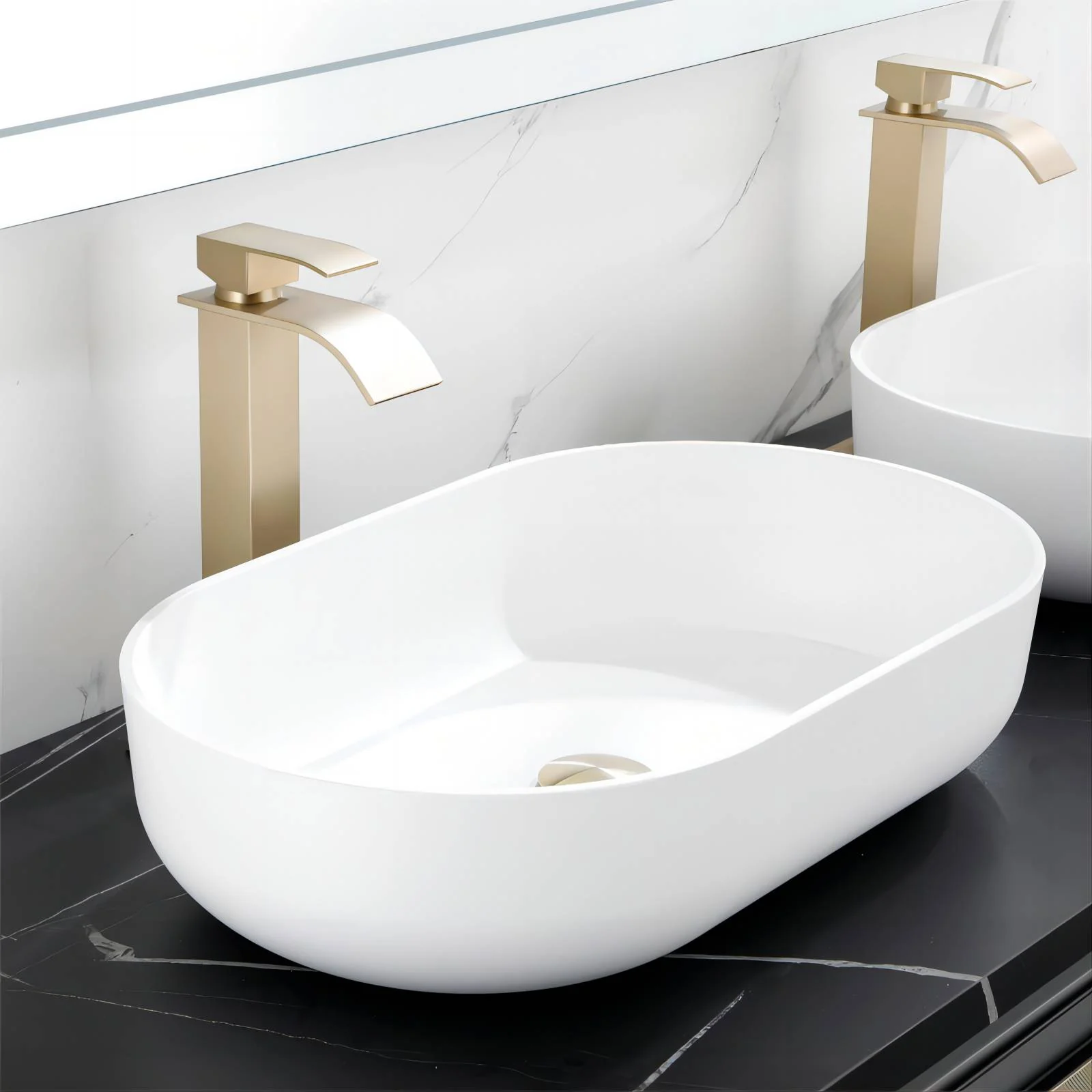 24"x14"x5.5" Modern Oval Above Bathroom Vessel Sink for Lavatory Vanity Cabinet - Image 8