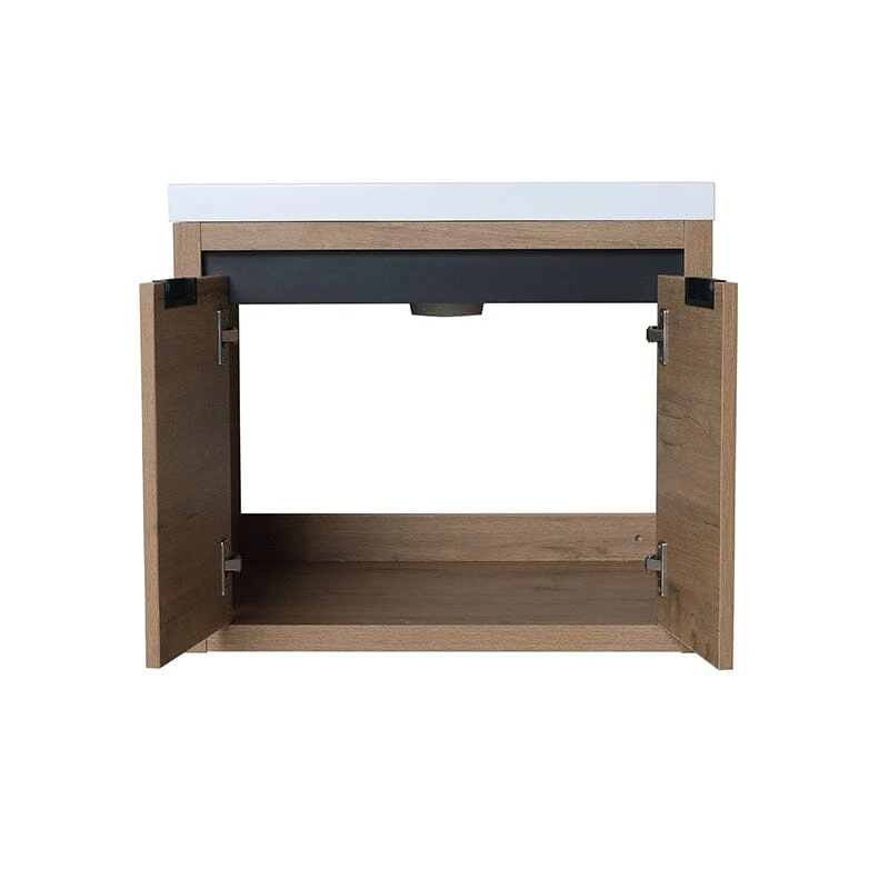 24" Small Bathroom Vanity Cabinet With Sink Float Mounting Design - Image 12