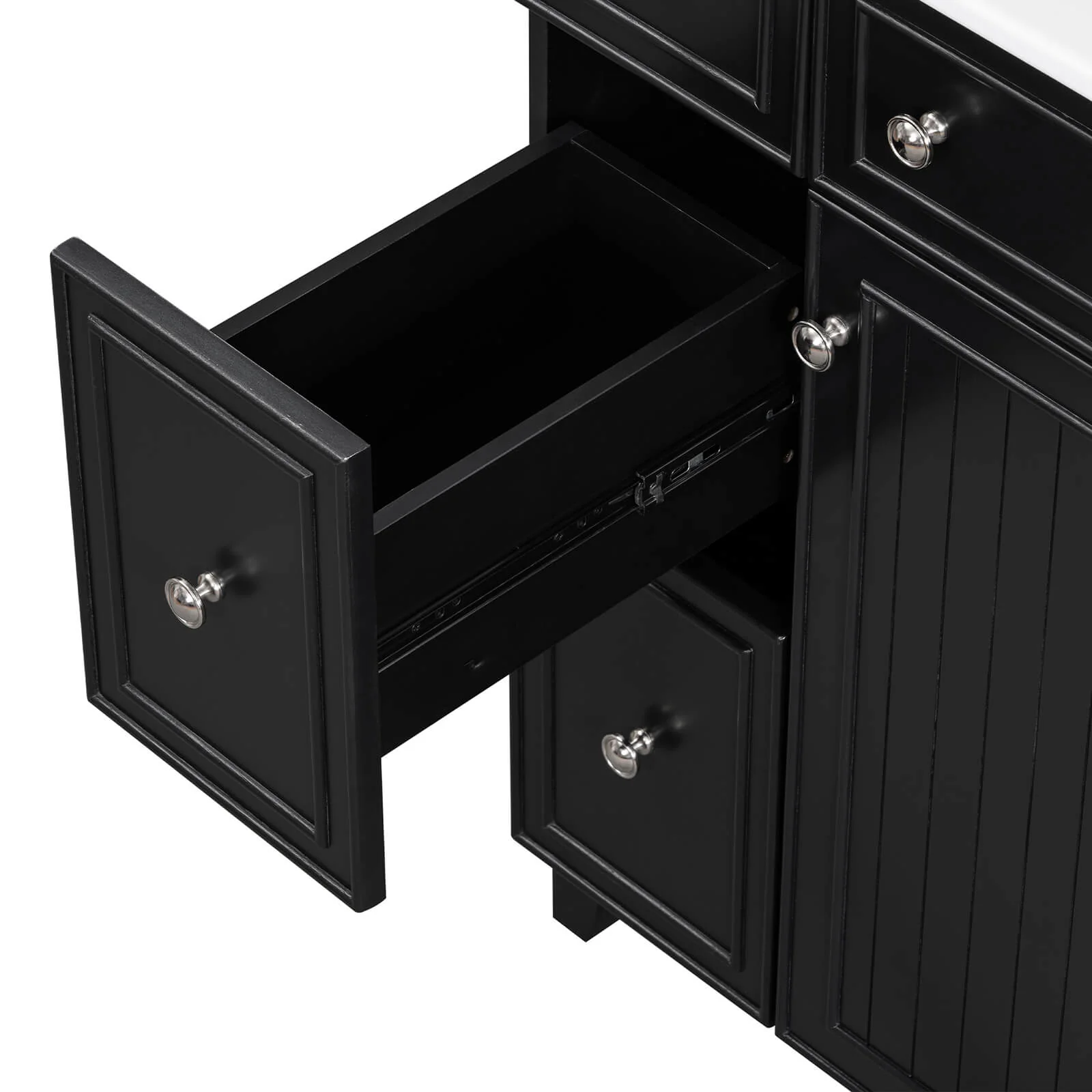 24" Small Black Bathroom Vanity with 2 Drawers - Image 19