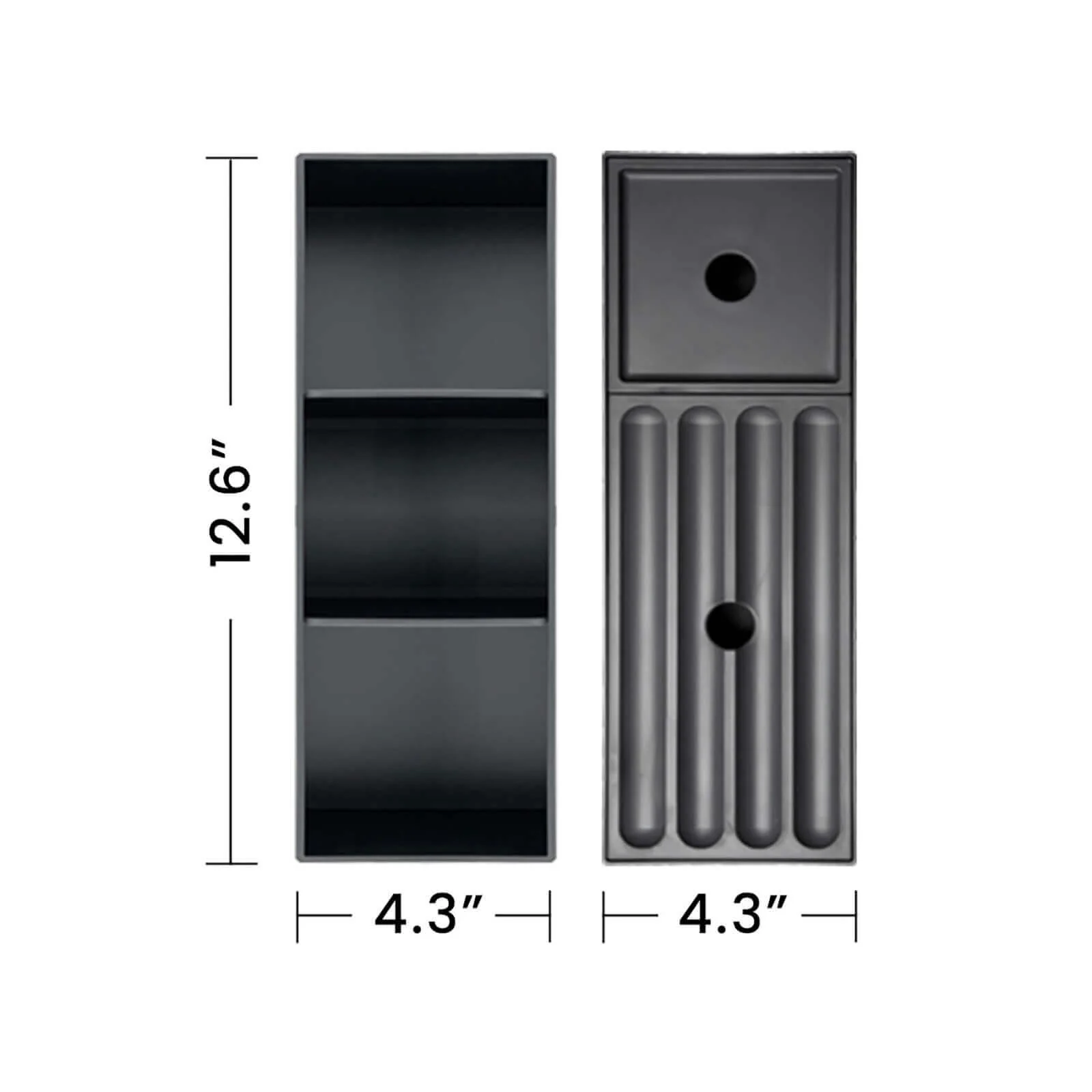 24" Striped White Bathroom Vanity with Ceramic Sink - Image 9