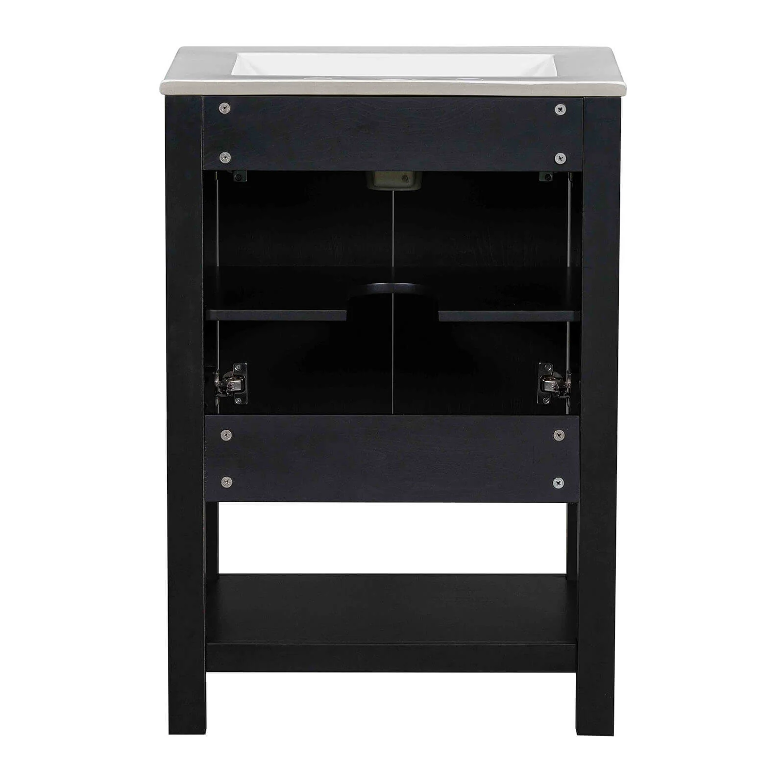 24" Traditional Freestanding Bathroom Vanity with Open Shelves - Image 14