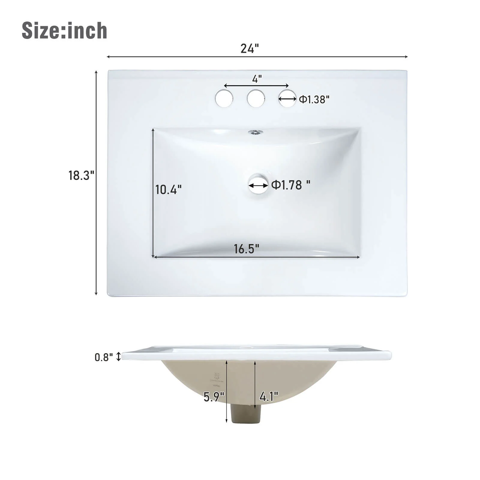 24" Traditional Freestanding Bathroom Vanity with Open Shelves - Image 16