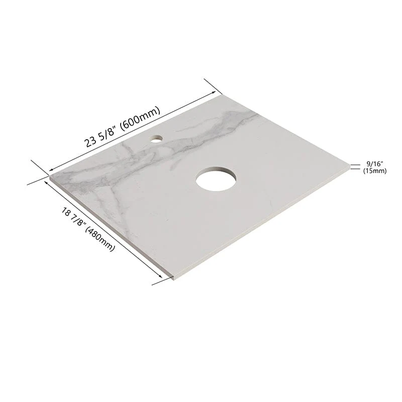 24'' Modern Design Floating Bathroom Vanity Sintered Stone Top Round Ceramic Sink Set - Image 15