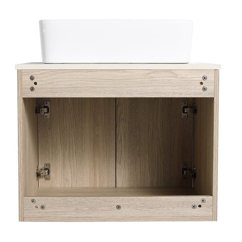24'' Modern Design Floating Bathroom Vanity Sintered Stone Top Rectangular Ceramic Sink Set - Image 9