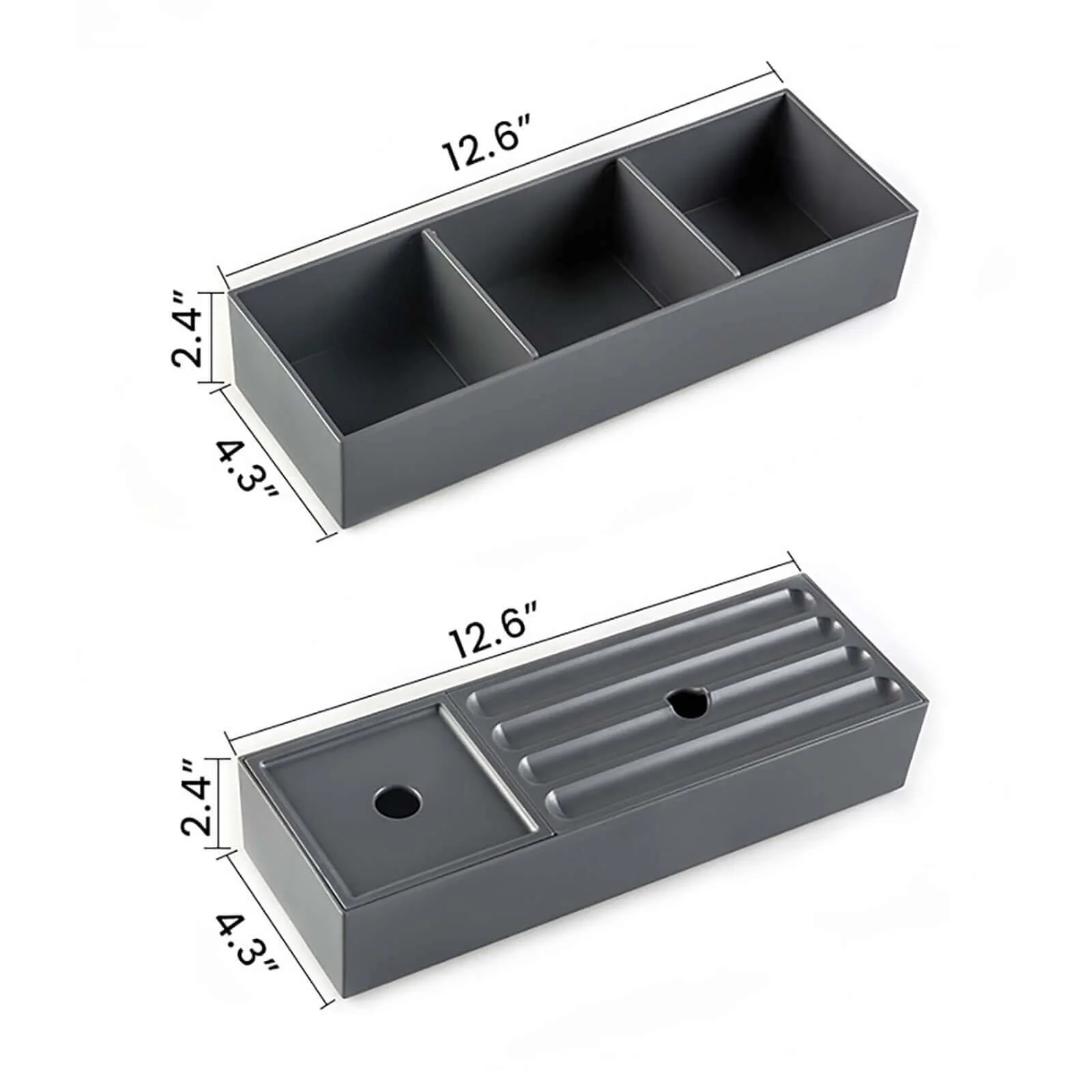 24" Striped Black Bathroom Vanity with Ceramic Sink - Image 8