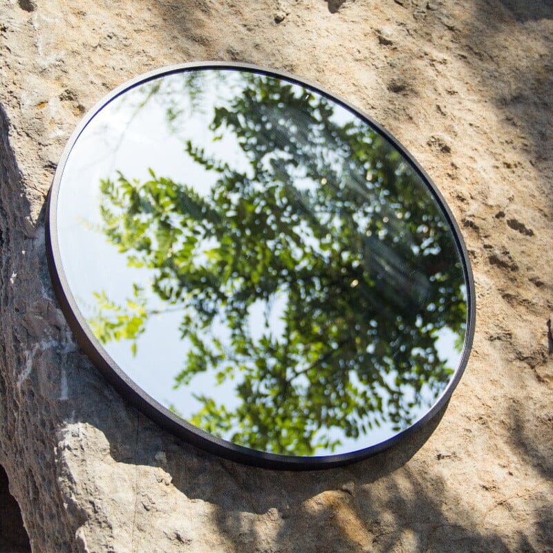 24" Round Black Border Wall Mirror for Make Up Vanity - Image 4
