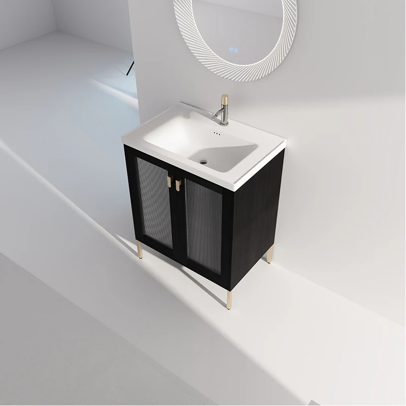 28" Modern Freestanding Bathroom Vanity with Ceramic Sink, Soft Closing Door - Image 3