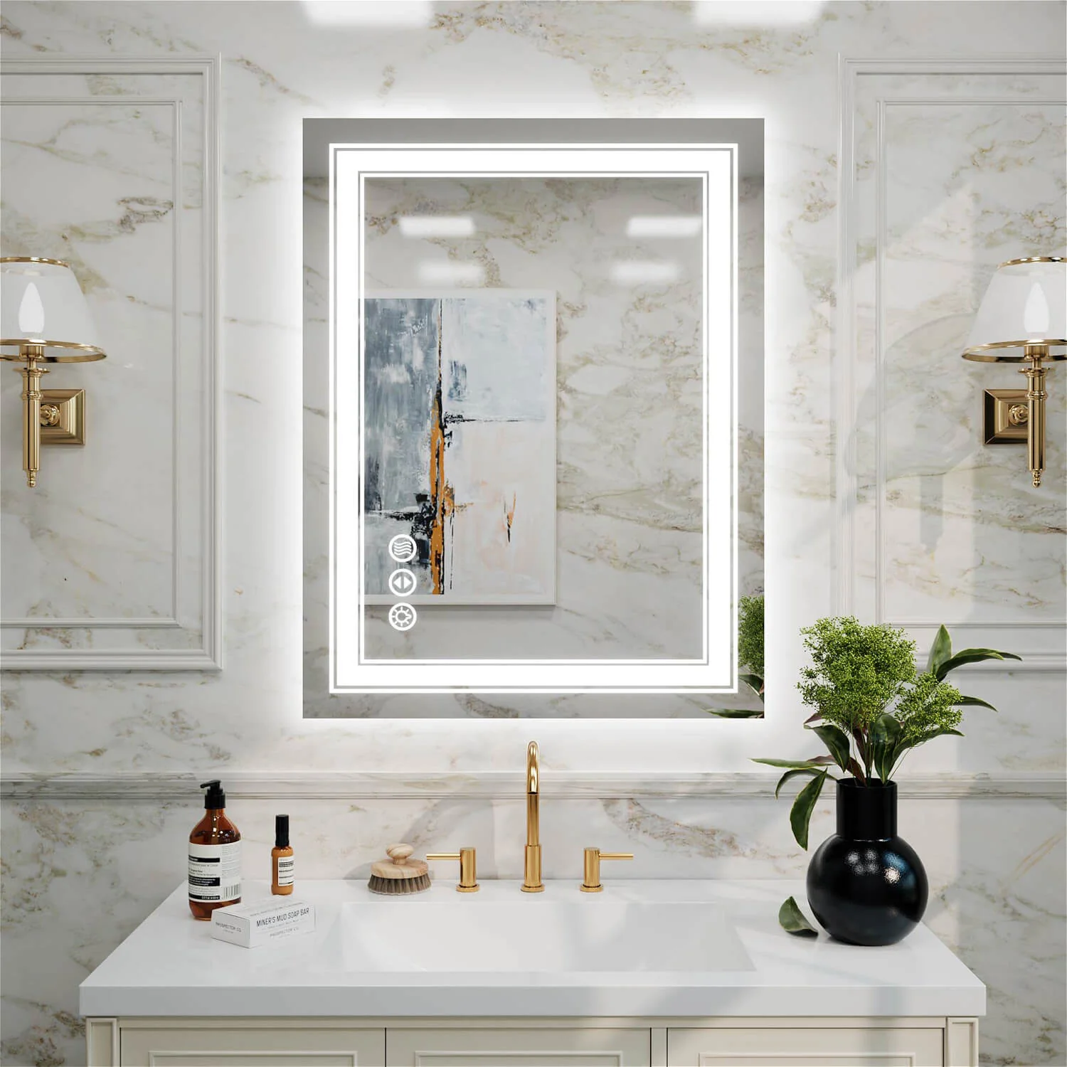 28"x36" LED Bathroom Mirror Anti-Fog Shatterproof ETL Certified