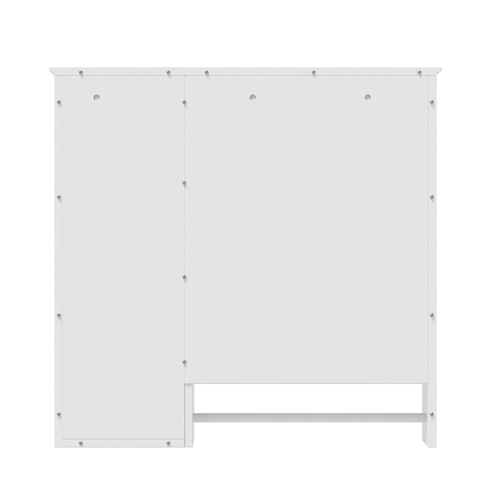 29"x28" White Medicine Cabinet with Open Shelf & Mirror Doors - Image 13