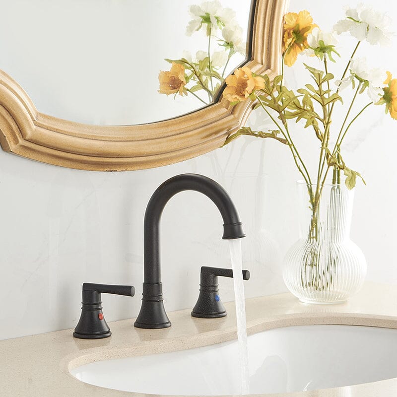 3 Hole 8" Widespread Dual-Handle Bathroom Sink Faucet Solid Brass - Image 2