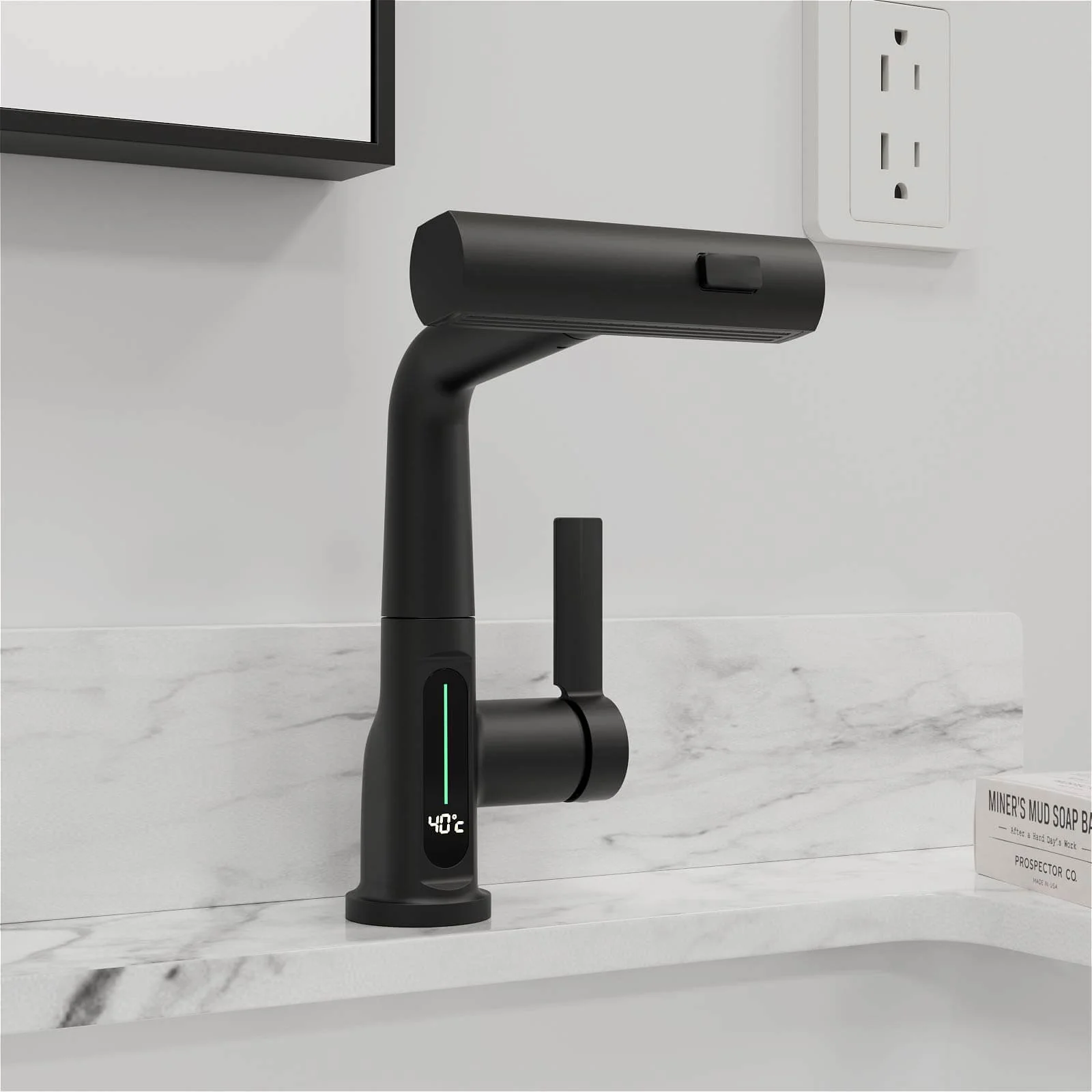 3 Water Flow Modes Lavatory Faucet with Temperature Display