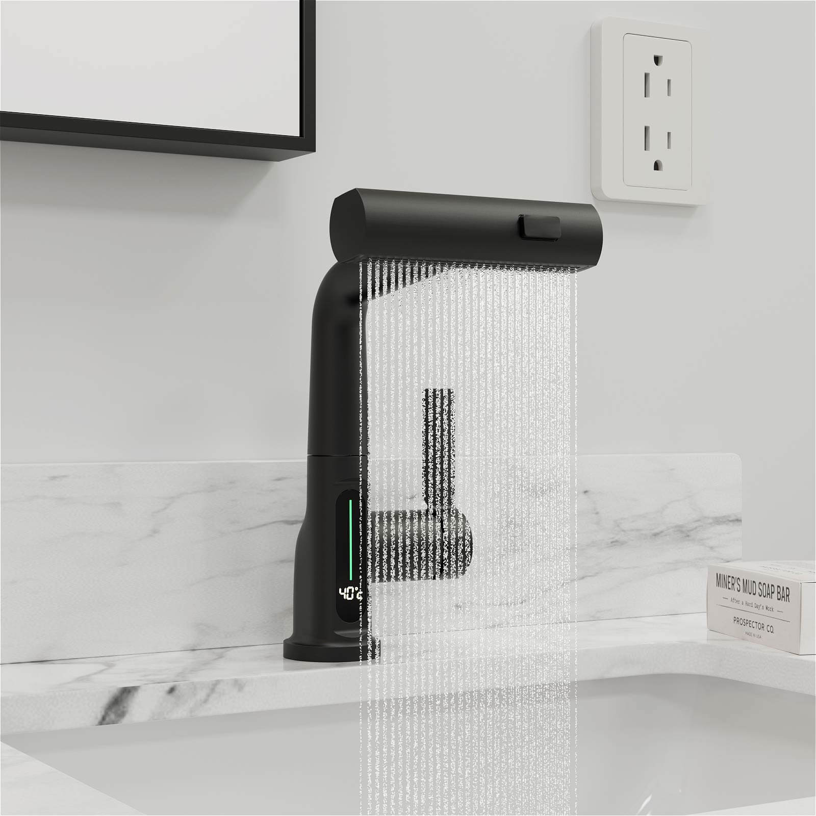 3 Water Flow Modes Lavatory Faucet with Temperature Display - Image 2