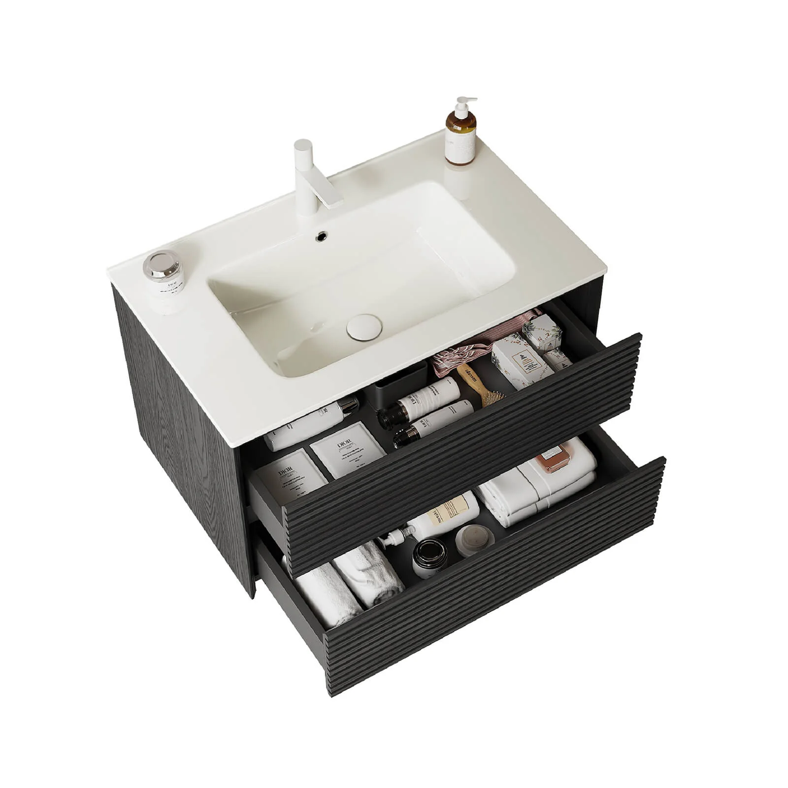 30" Black Pre-Assembled Plywood Bathroom Vanity - Image 4