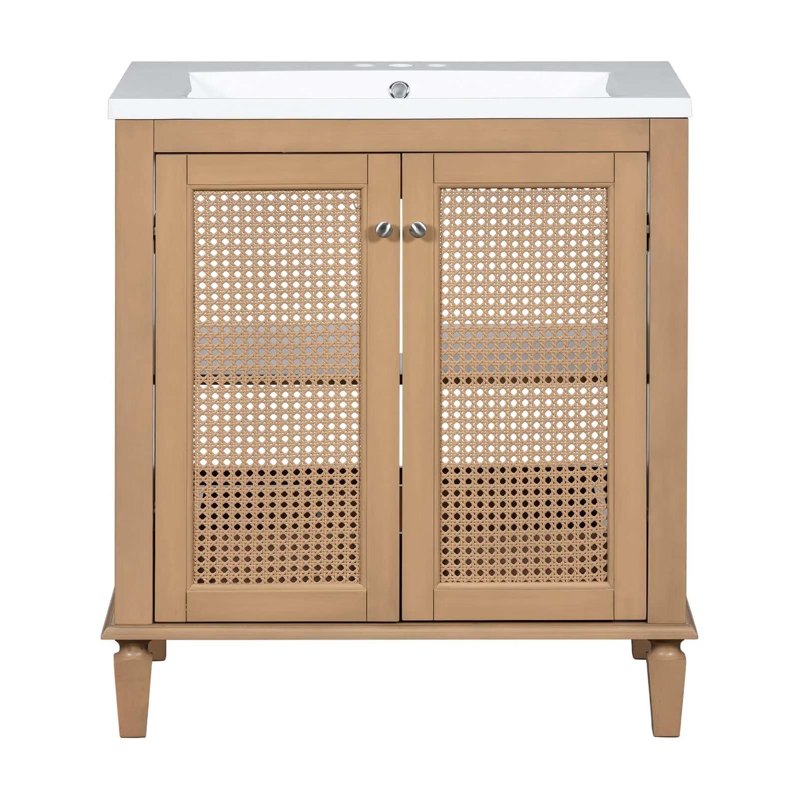 30" Freestanding Bathroom Vanity with Rattan Door - Image 7