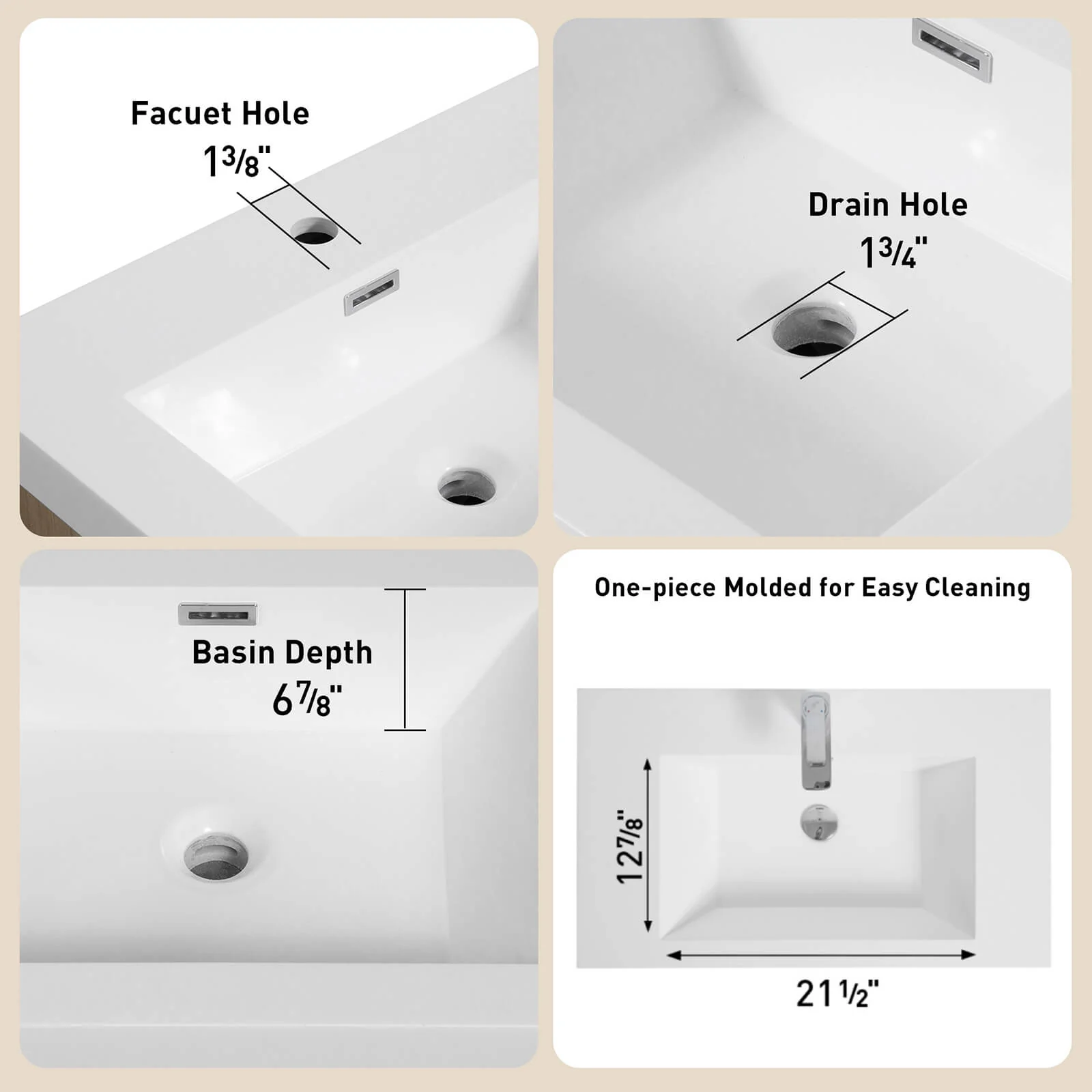 30" Modern Floating Single-Sink Vanity with Gold Accents - Image 7
