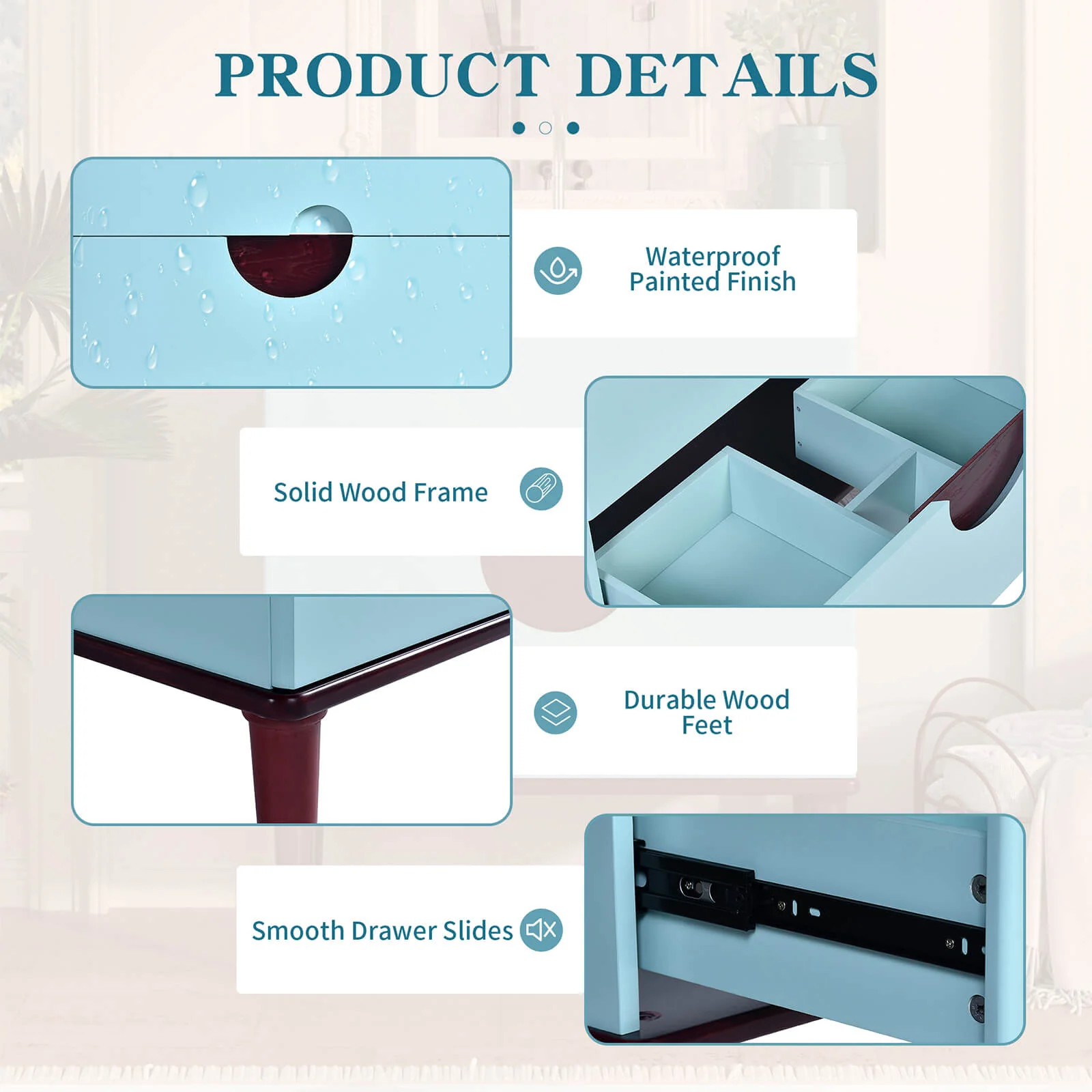 30" Vermilion Red and Sky Blue Bathroom Vanity - Image 3