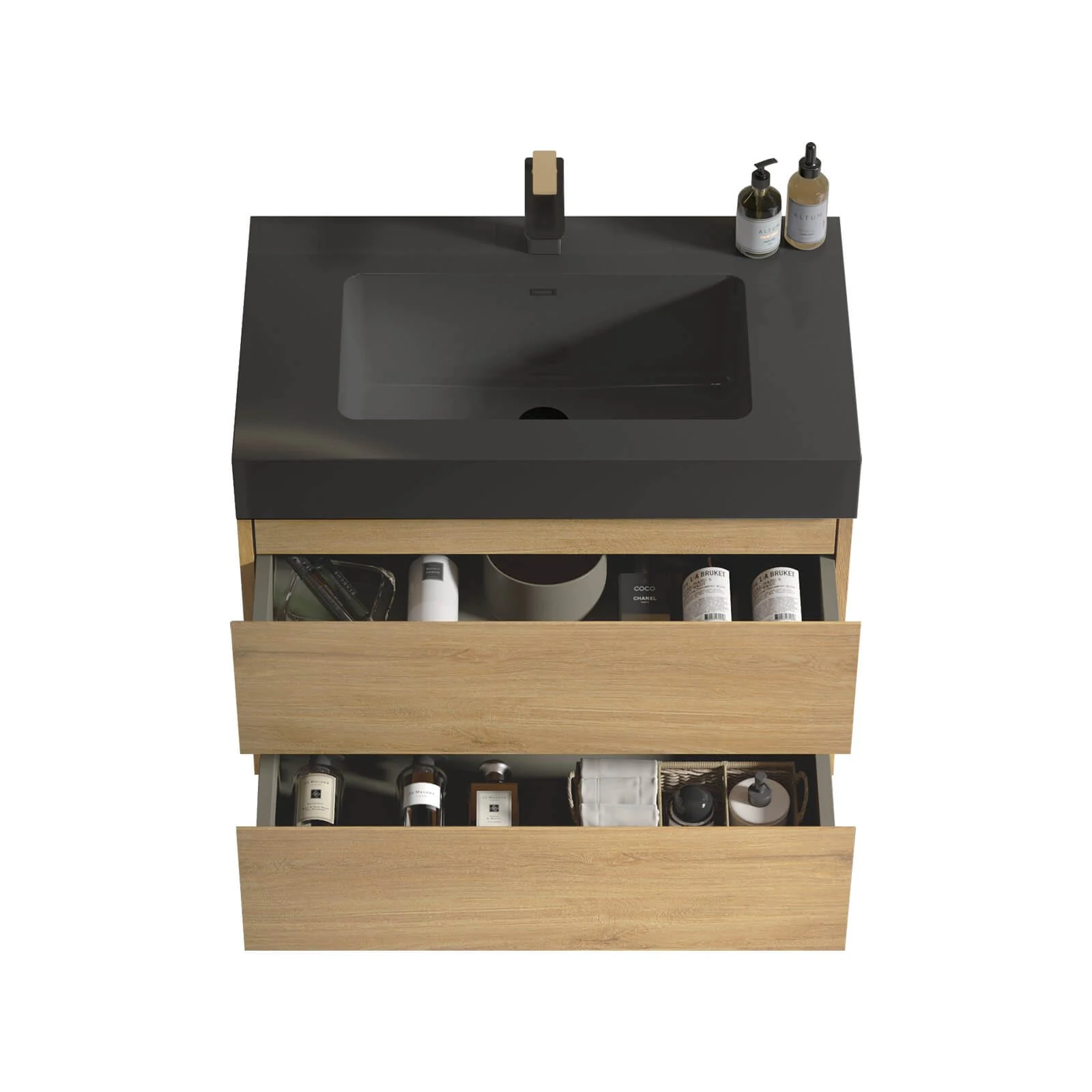 30" White Oak Contemporary Floating Bathroom Vanity - Image 6
