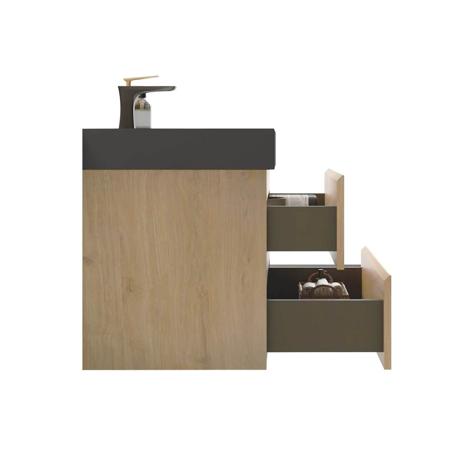 30" White Oak Contemporary Floating Bathroom Vanity - Image 7