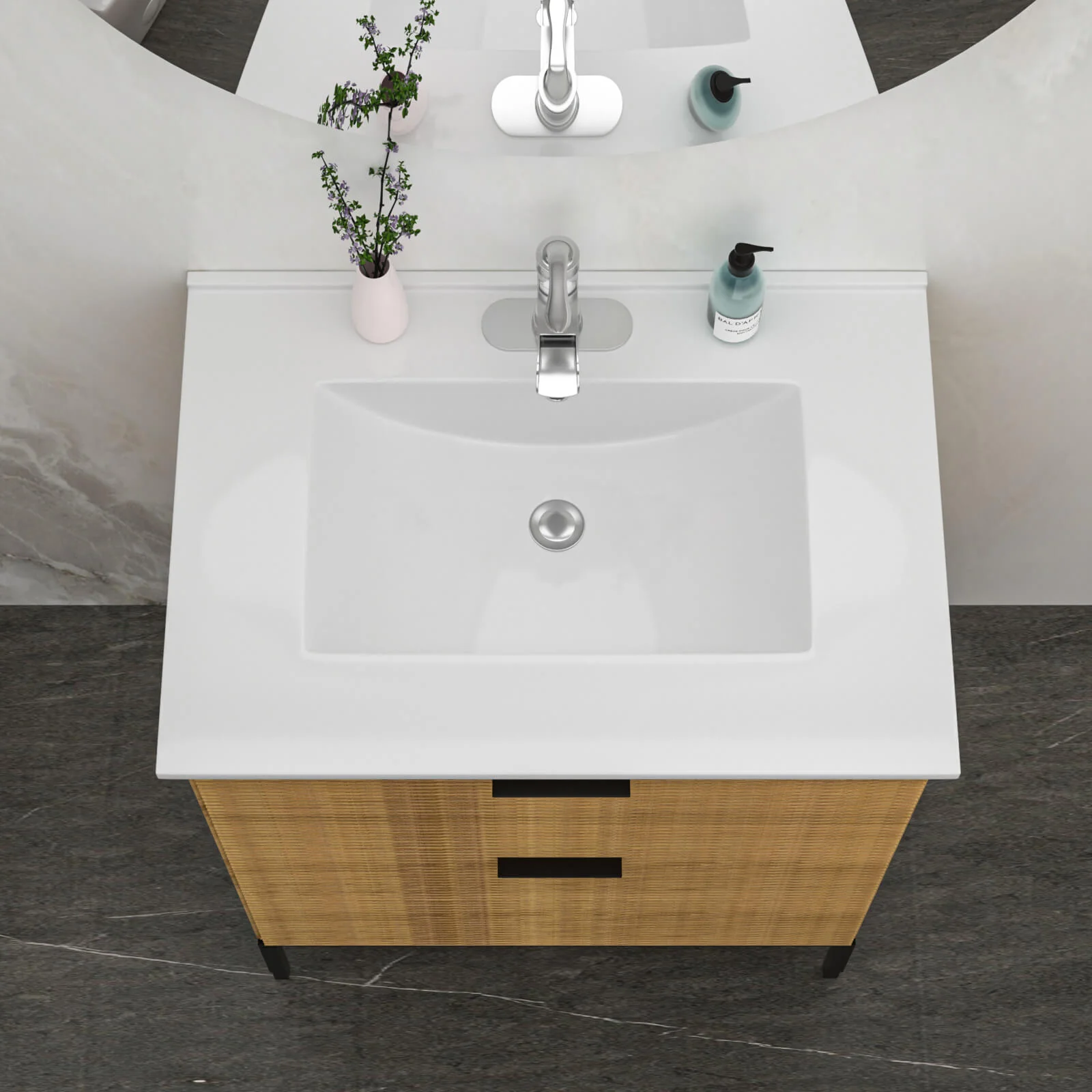 30" x 18" Single Hole Integrated Bathroom Sink - Image 2