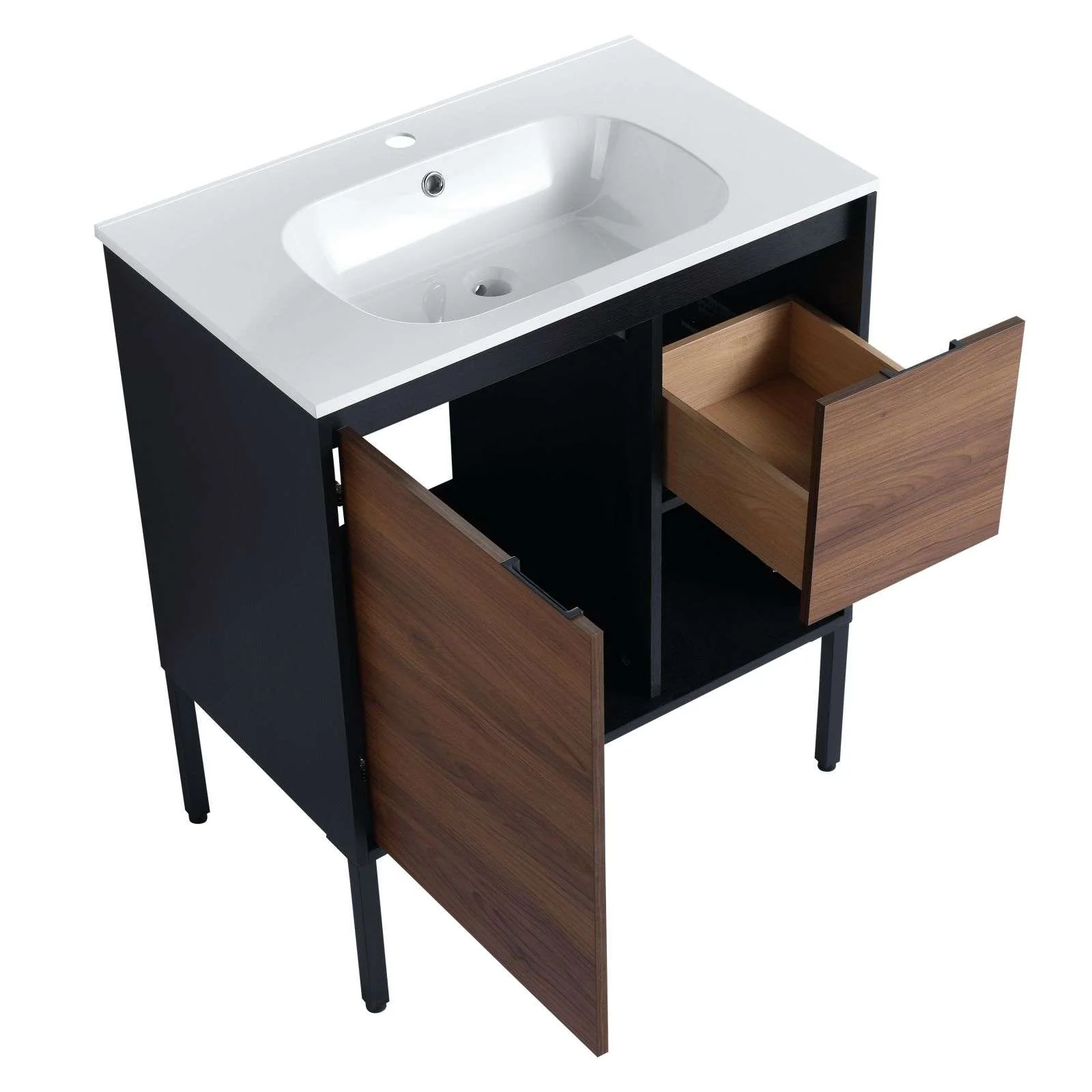 30" Bathroom Vanity with Sink, Freestanding Cabinet with Drawers & Soft Closing Doors - Image 13