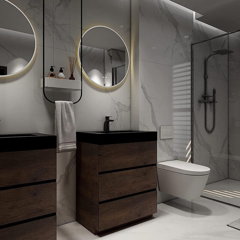 30" Bathroom Vanity with Sink Floor-Mounted One-Piece Sink Cabinet - Image 12
