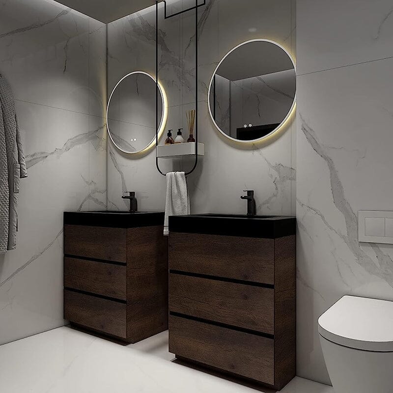 30" Bathroom Vanity with Sink Floor-Mounted One-Piece Sink Cabinet - Image 14
