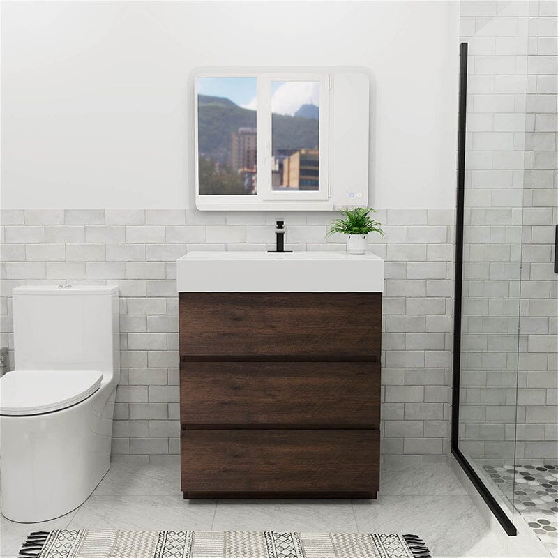 30" Bathroom Vanity with Sink Floor-Mounted One-Piece Sink Cabinet - Image 16