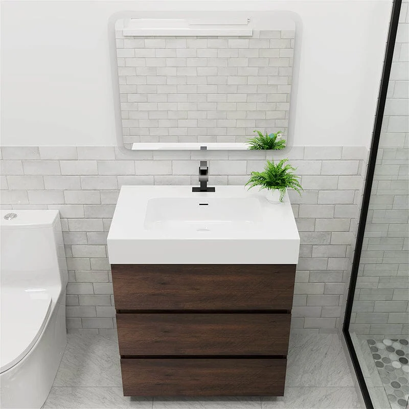 30" Bathroom Vanity with Sink Floor-Mounted One-Piece Sink Cabinet - Image 17