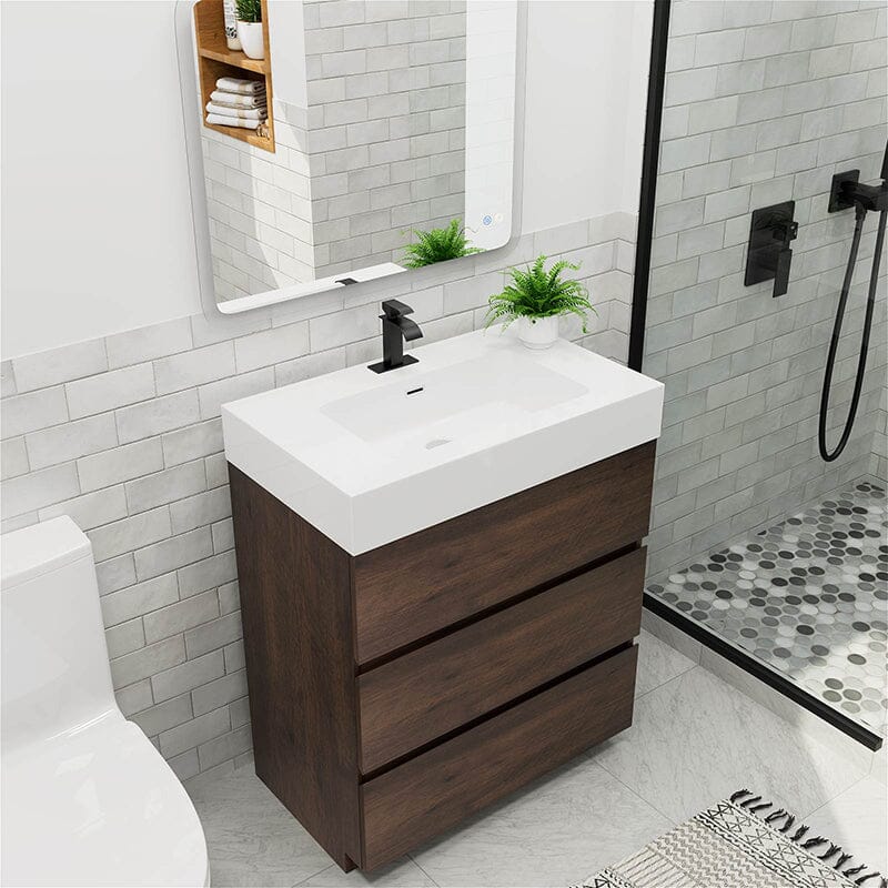 30" Bathroom Vanity with Sink Floor-Mounted One-Piece Sink Cabinet - Image 18