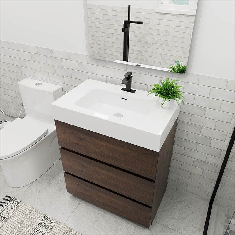 30" Bathroom Vanity with Sink Floor-Mounted One-Piece Sink Cabinet - Image 19