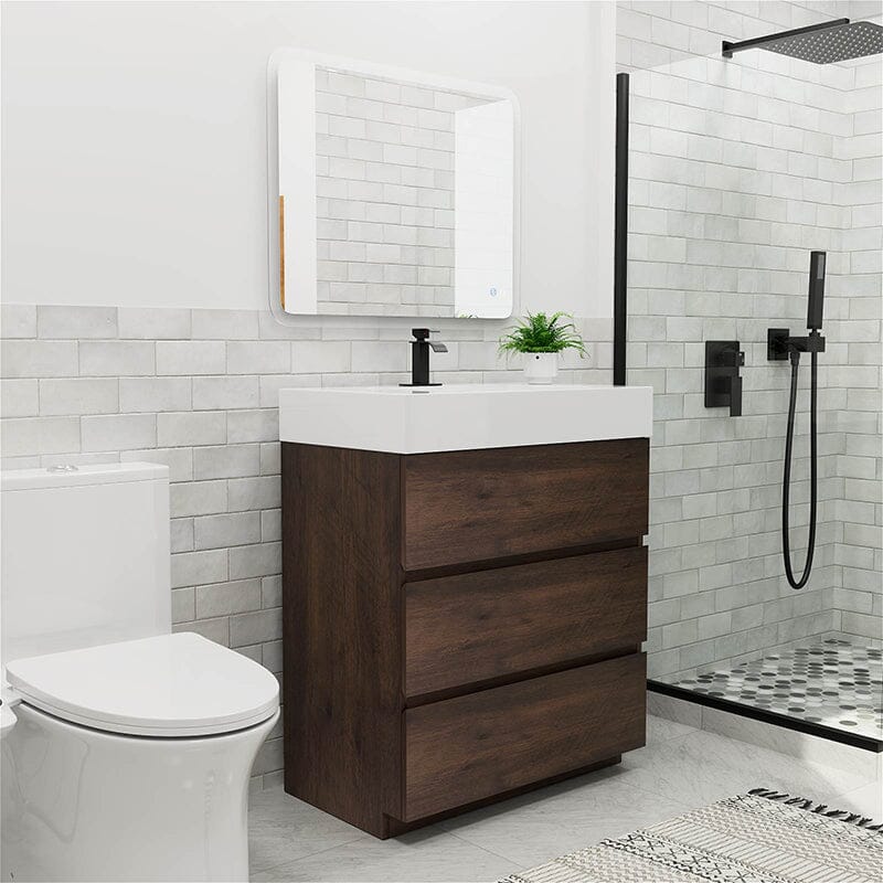 30" Bathroom Vanity with Sink Floor-Mounted One-Piece Sink Cabinet - Image 20
