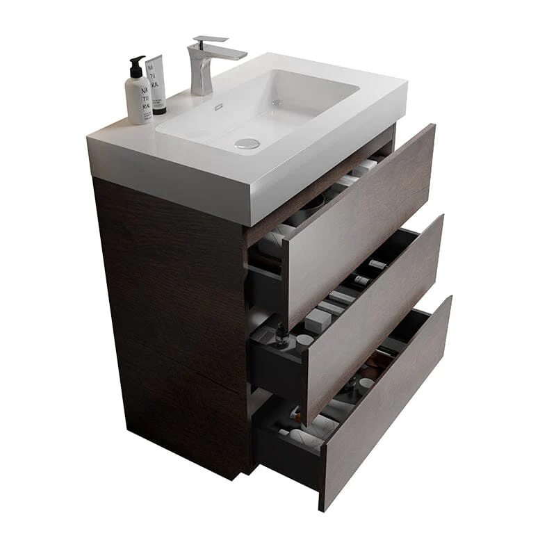 30" Bathroom Vanity with Sink Floor-Mounted One-Piece Sink Cabinet - Image 21