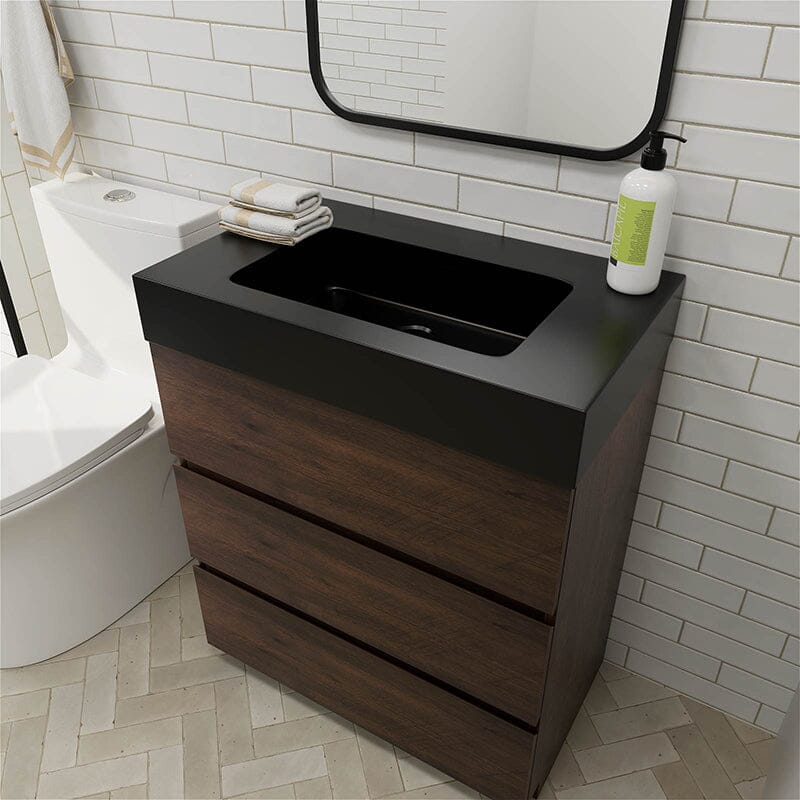 30" Bathroom Vanity with Sink Floor-Mounted One-Piece Sink Cabinet - Image 3