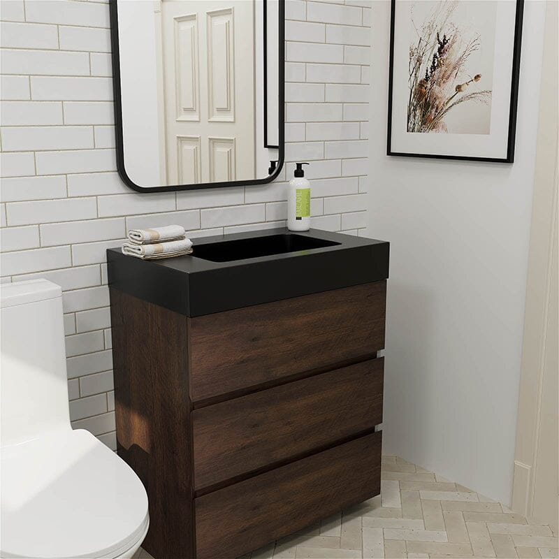 30" Bathroom Vanity with Sink Floor-Mounted One-Piece Sink Cabinet - Image 4