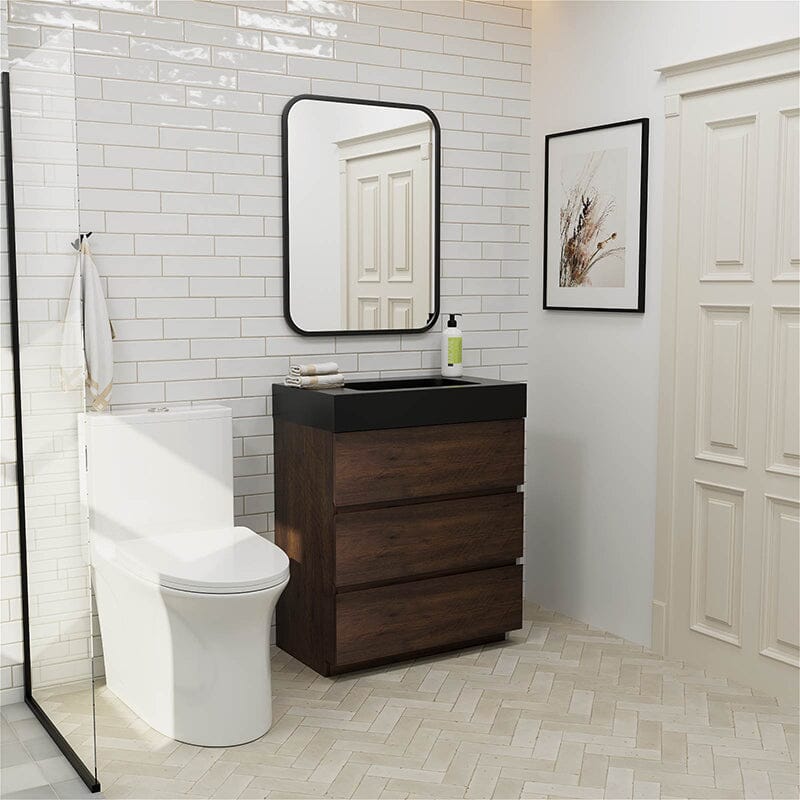 30" Bathroom Vanity with Sink Floor-Mounted One-Piece Sink Cabinet - Image 5