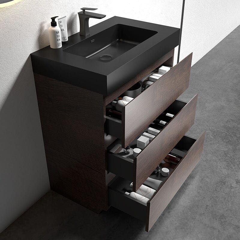 30" Bathroom Vanity with Sink Floor-Mounted One-Piece Sink Cabinet - Image 7
