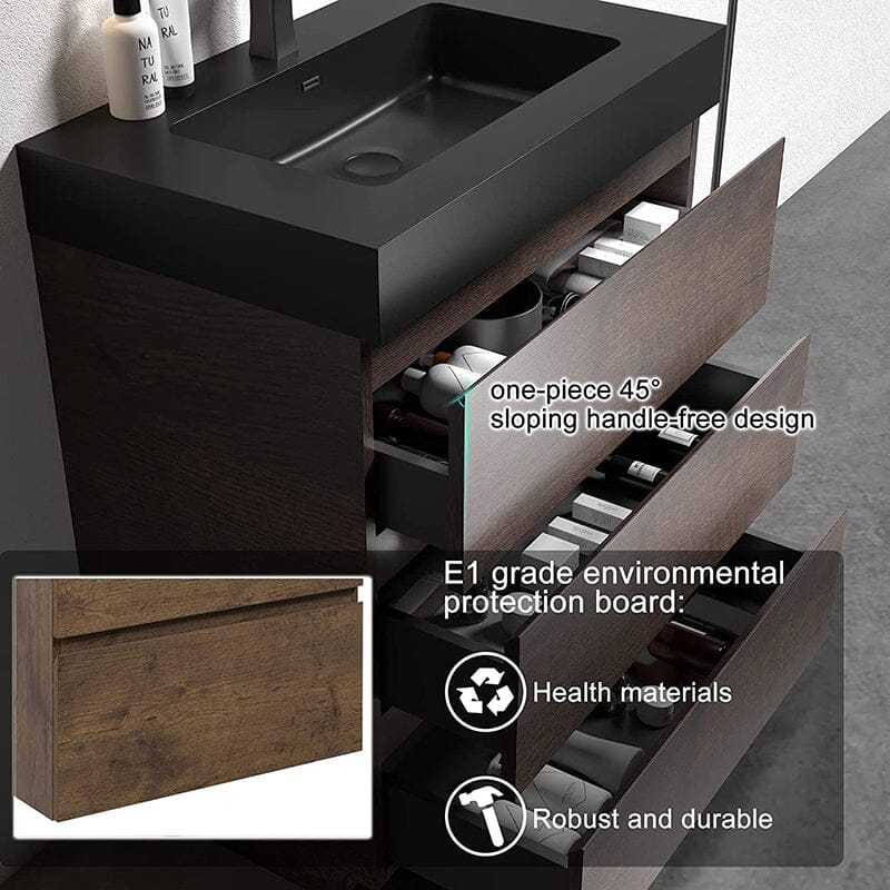 30" Bathroom Vanity with Sink Floor-Mounted One-Piece Sink Cabinet - Image 9