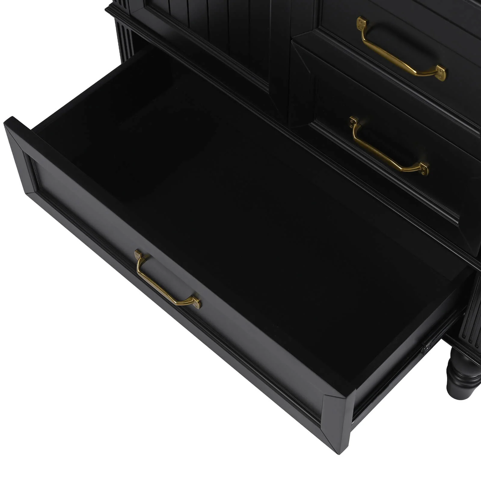 30" Black Acacia Wood Vanity with Bottom Drawers - Image 17